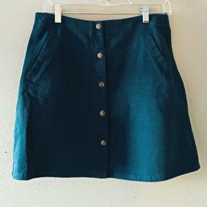 Blue button up skirt